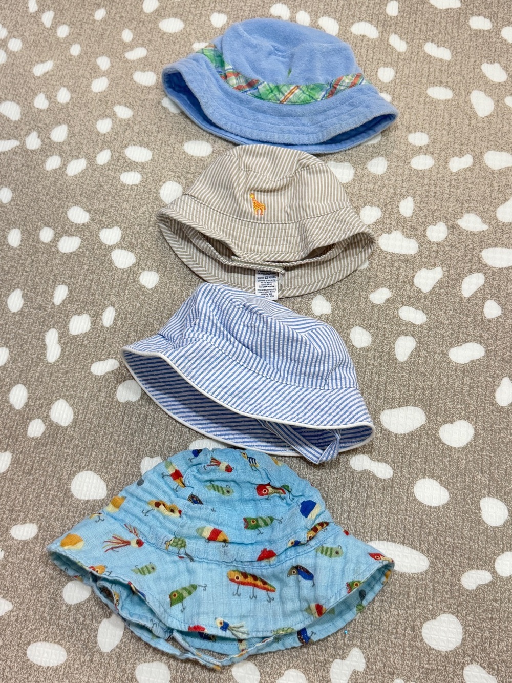 Bundle Janie & Jack baby boy hat newborn sun ralph lauren seersucker embroidered